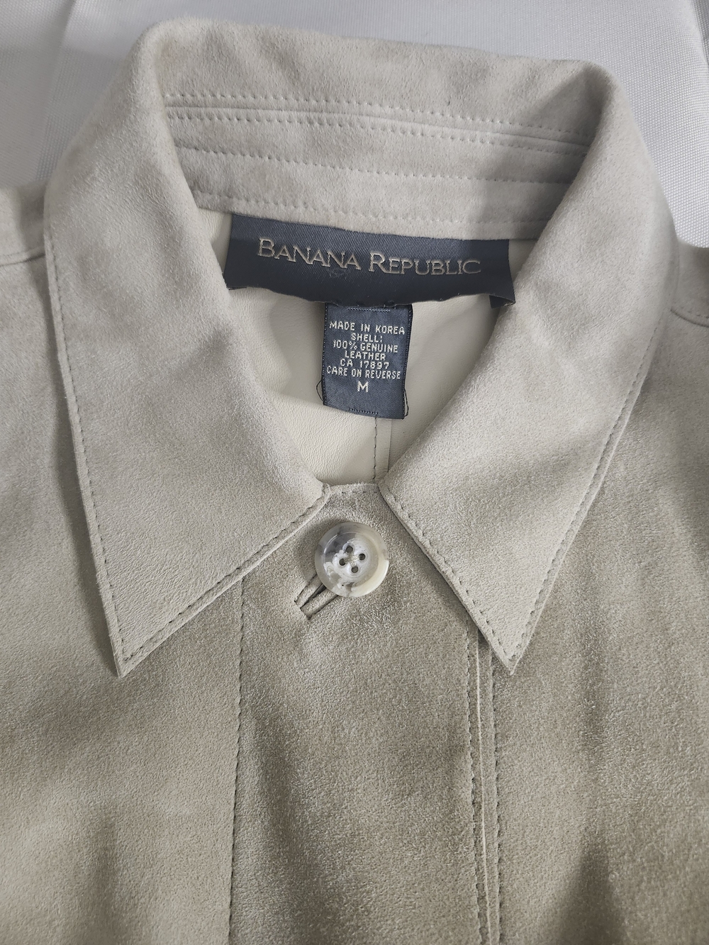 Banana Republic Light Cream Suede Leather Jacket